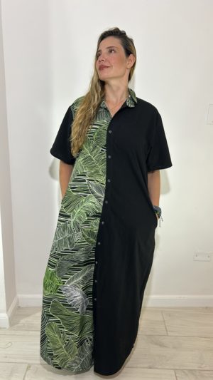 Blusón en Lino Bitono Verde