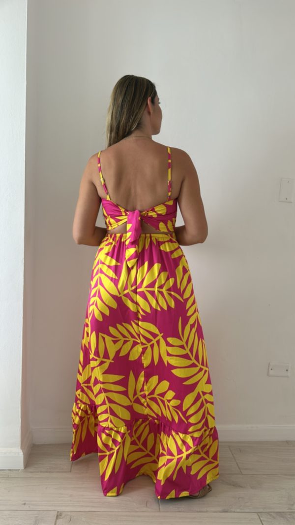 Vestido Adriana en Seda Italiana Hoja Amarilla - Imagen 2