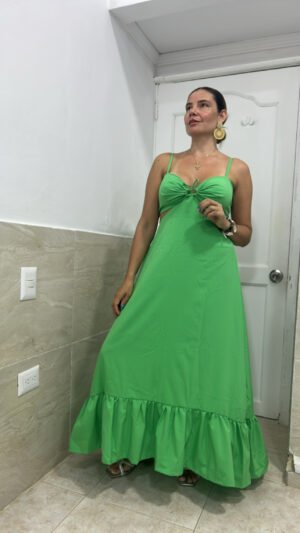 Vestido Adriana en Seda Verde