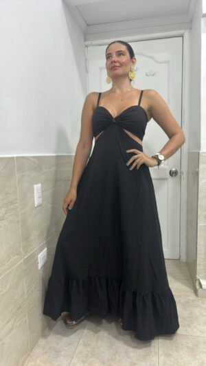 Vestido Adriana en Seda Negro