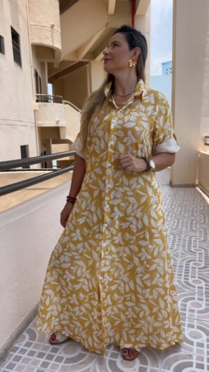 Bluson en Lino Estampado Amarillo