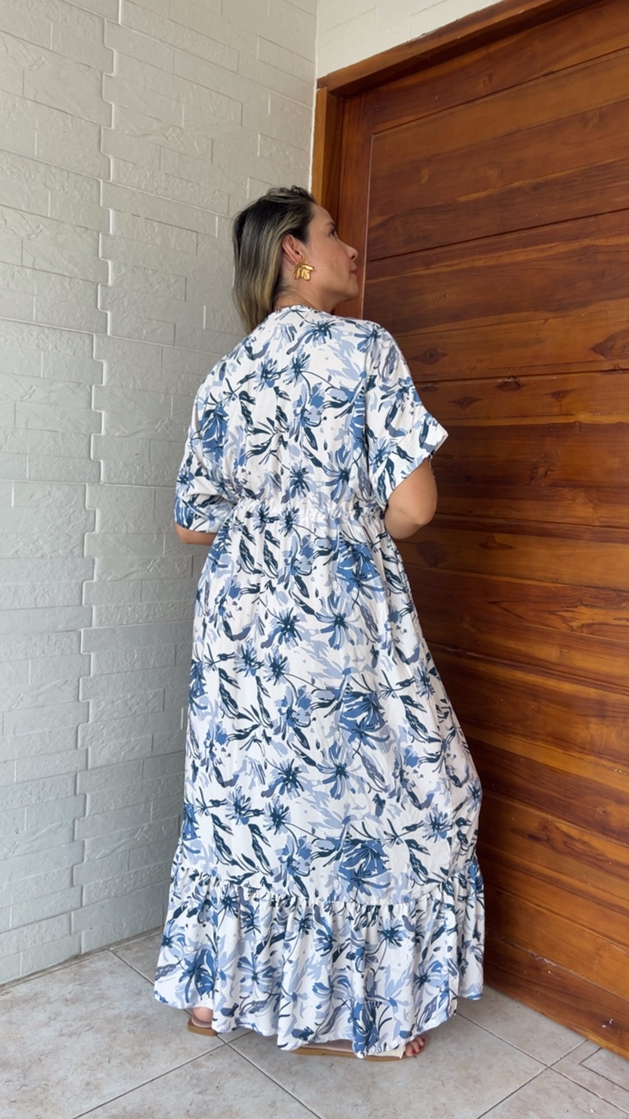 Vestido Boho Flores Azules - Image 2