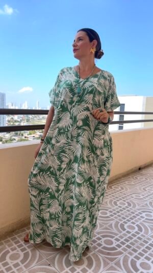 Bluson en Lino Estampado Verde