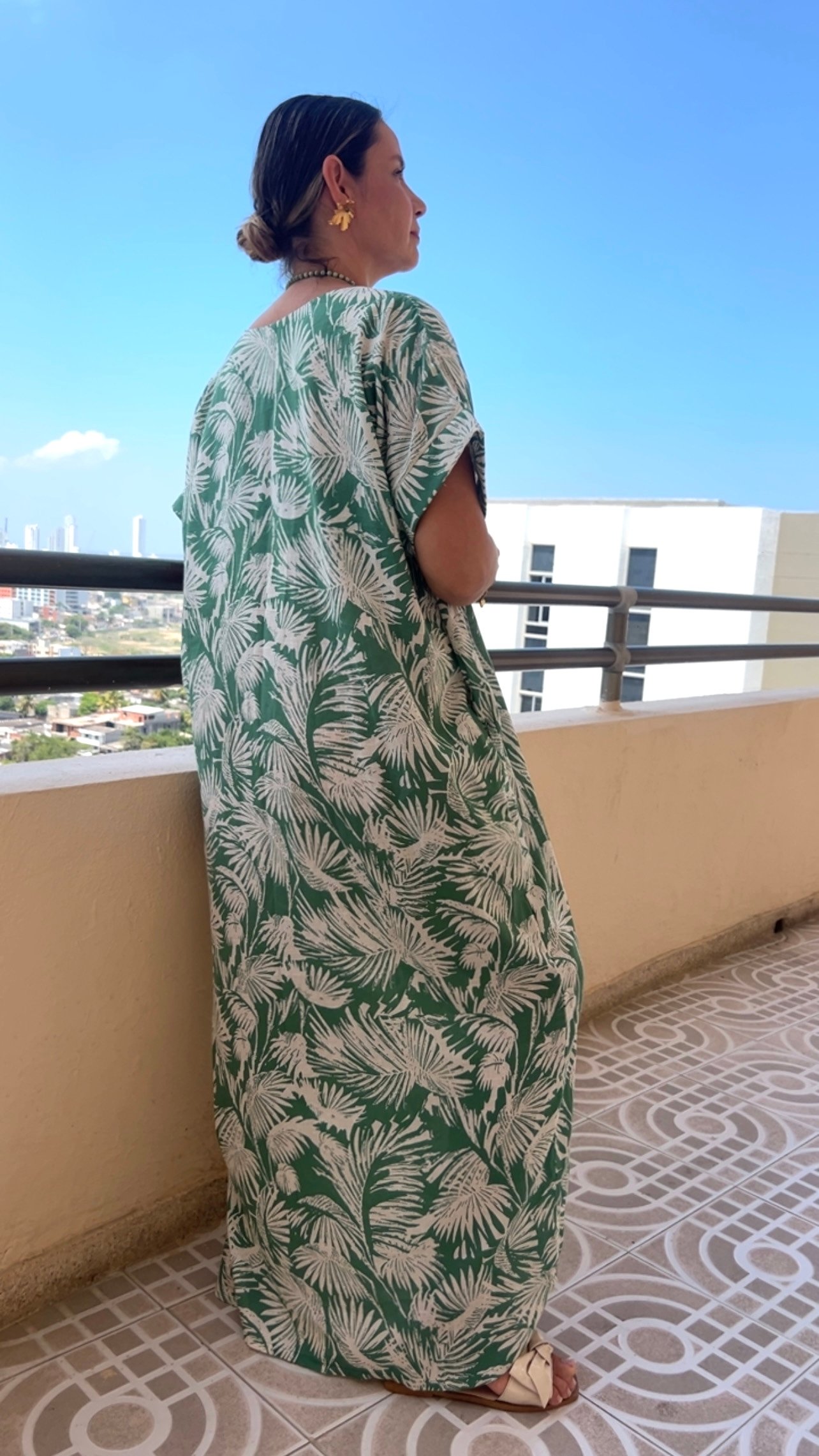 Bluson en Lino Estampado Verde - Image 2