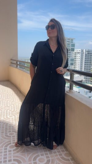 Bluson Negro con Boleros en Chiffon