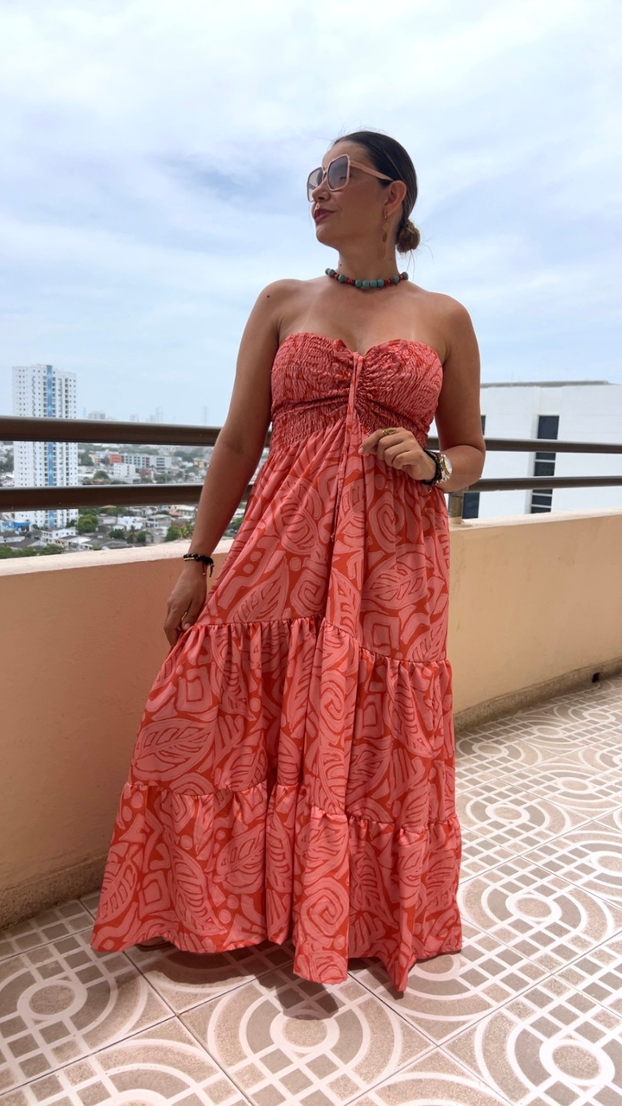 Vestido en Seda Naranja