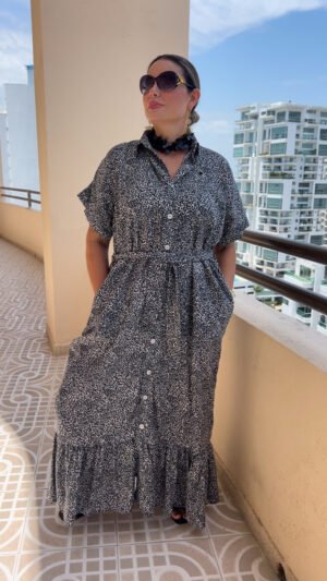 Bluson en Lino Animal Print con Bolero