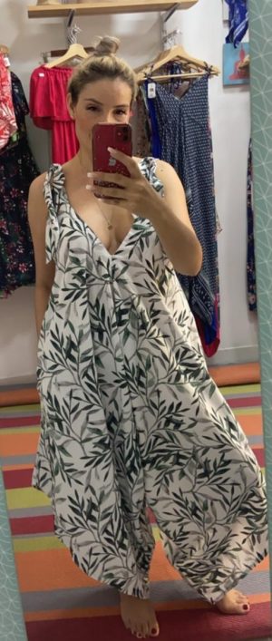 Jump Suit Hojas Verdes