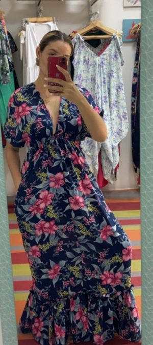 VESTIDO BOHO AZUL