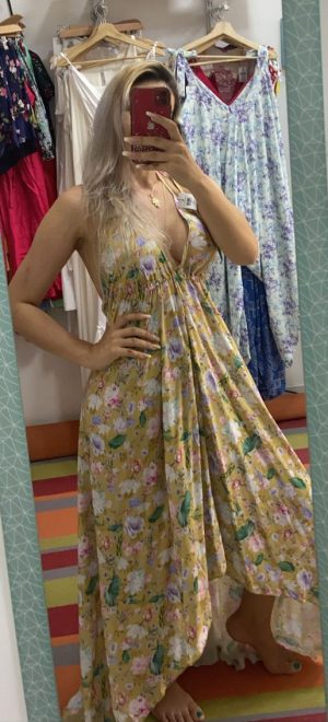 VESTIDO LARGO CLASICO AMARILLO