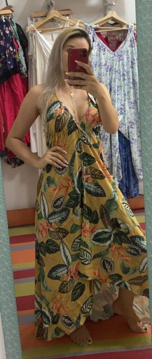 VESTIDO LARGO CLASICO HOJAS
